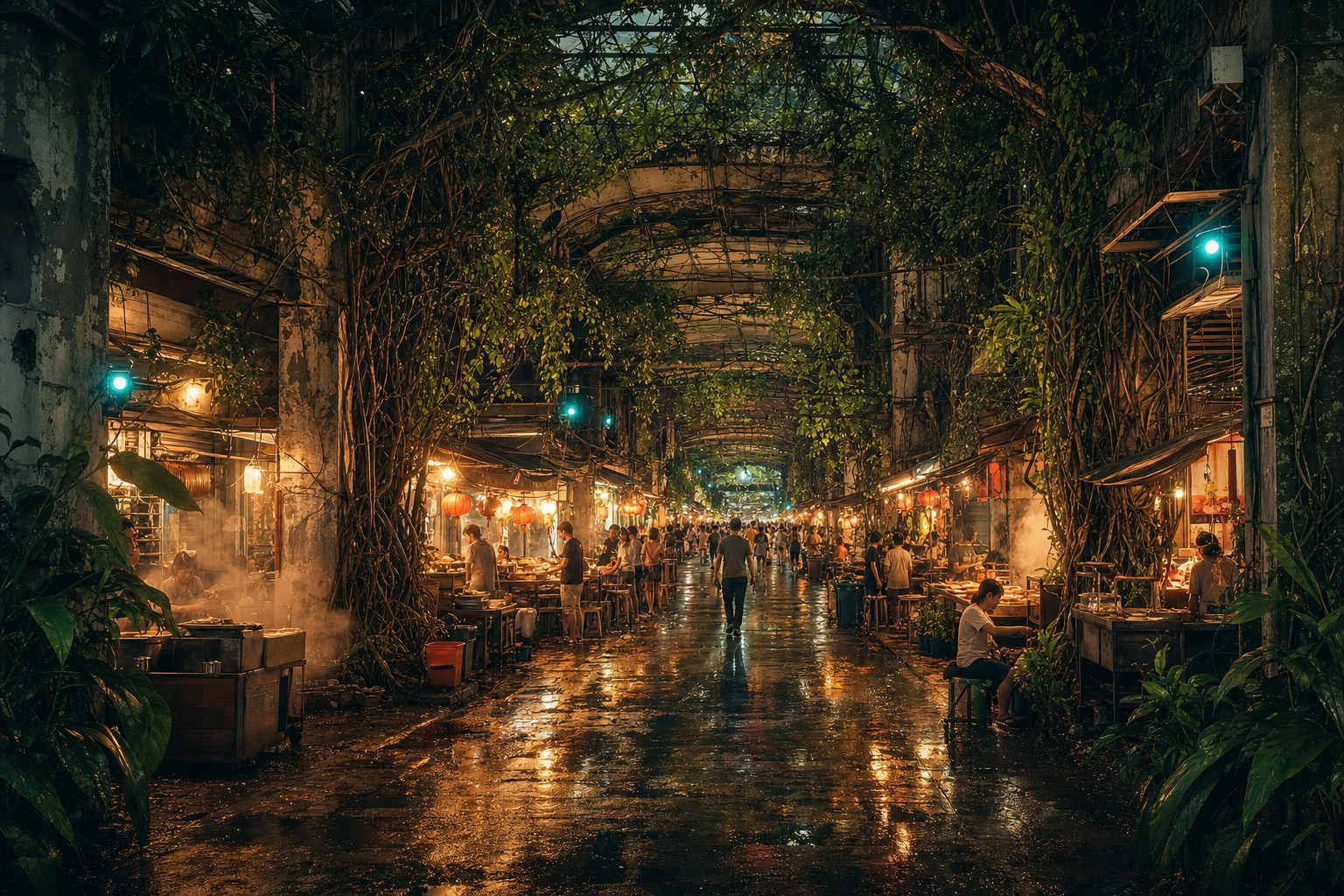 廢棄夜市——我讓角色吃東西、推翻自己規則的那個場景